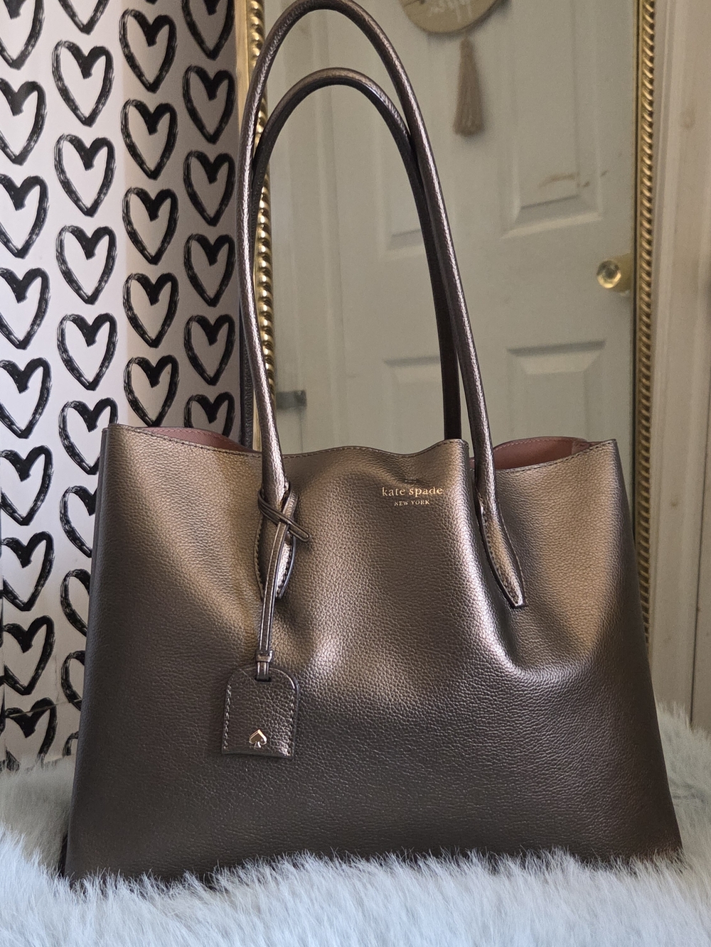 Kate Spade Metallic Bronze Tote Bag
